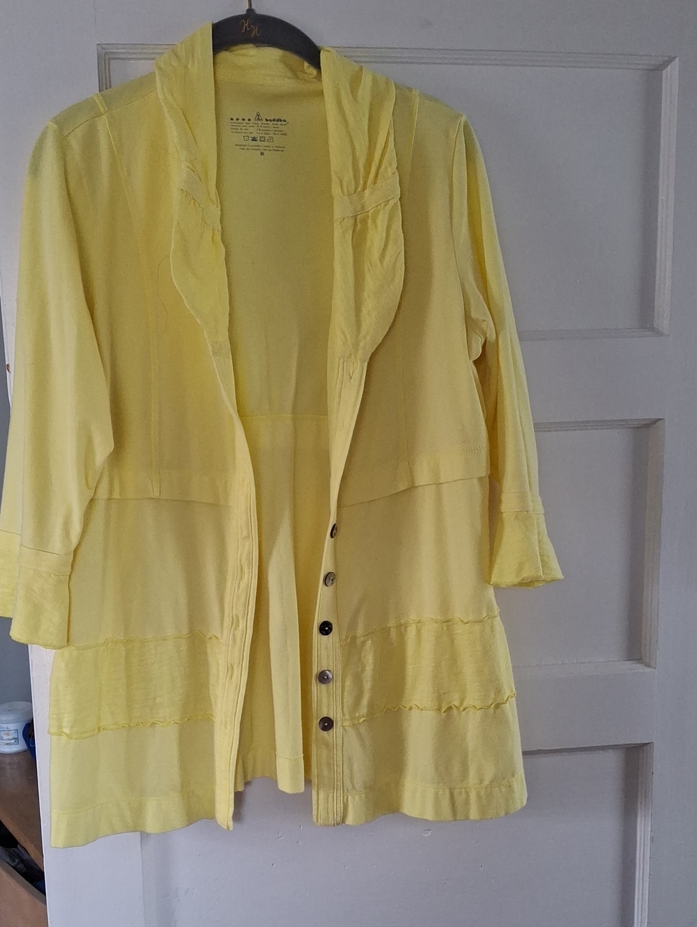 neon buddha Sunny Yellow Tiered Button Jacket